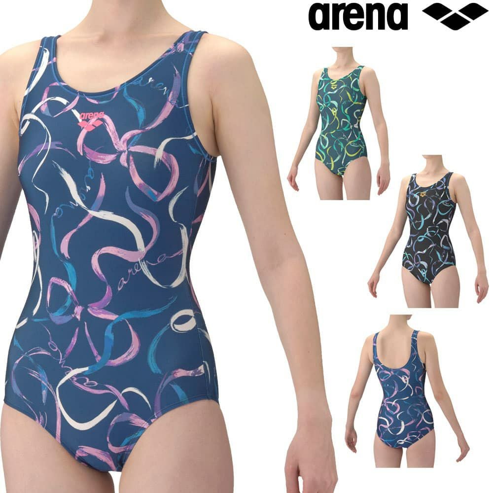 アリーナARENAフィットネス水着レディースダブルエステルフィットネスワンピースUバック差し込みパッドパッド付き2026年春夏モデルAS6SWF23L