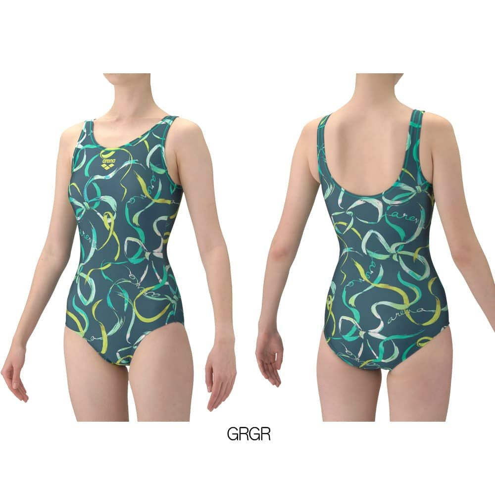 アリーナARENAフィットネス水着レディースダブルエステルフィットネスワンピースUバック差し込みパッドパッド付き2026年春夏モデルAS6SWF23L