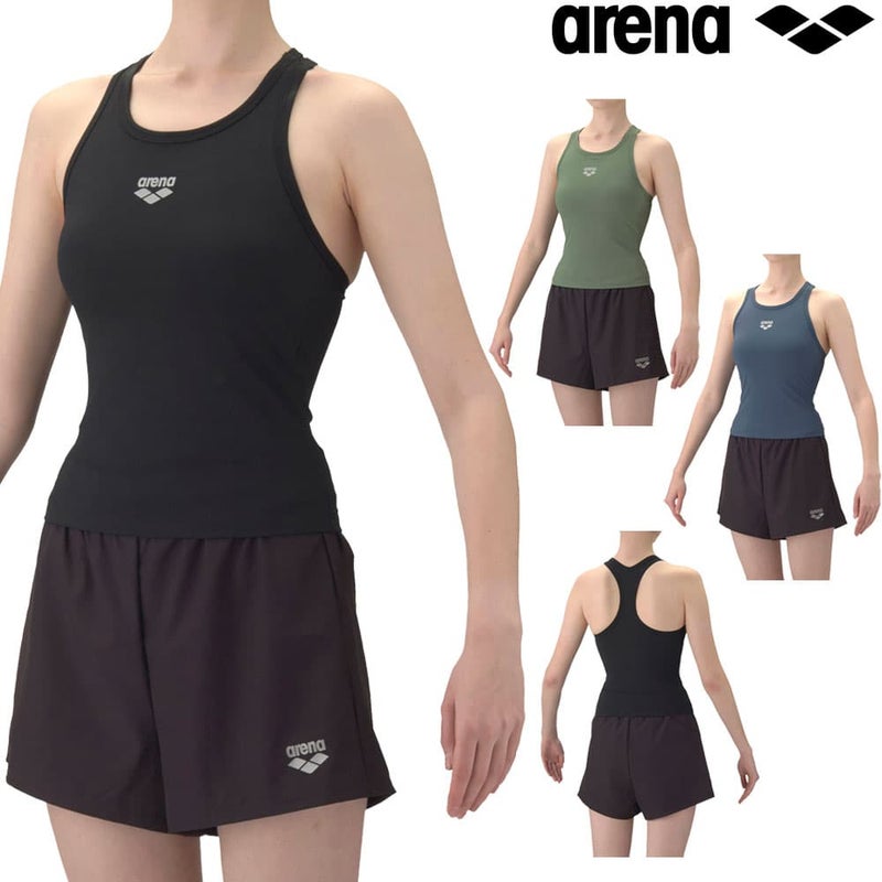 アリーナARENAフィットネス水着レディースリブニットフィットネスセパレートYバックミドルレッグ差し込みパッドパッド付き2026年春夏モデルAS6SWF49L