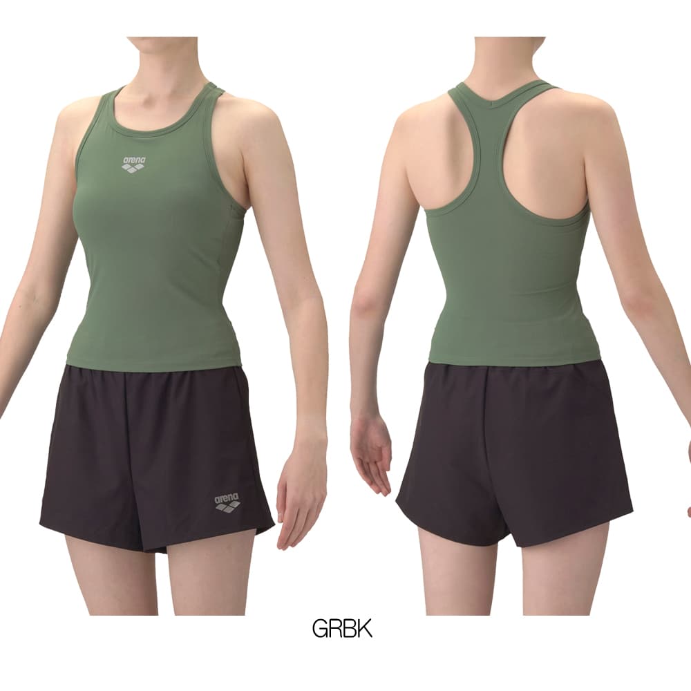 アリーナARENAフィットネス水着レディースリブニットフィットネスセパレートYバックミドルレッグ差し込みパッドパッド付き2026年春夏モデルAS6SWF49L