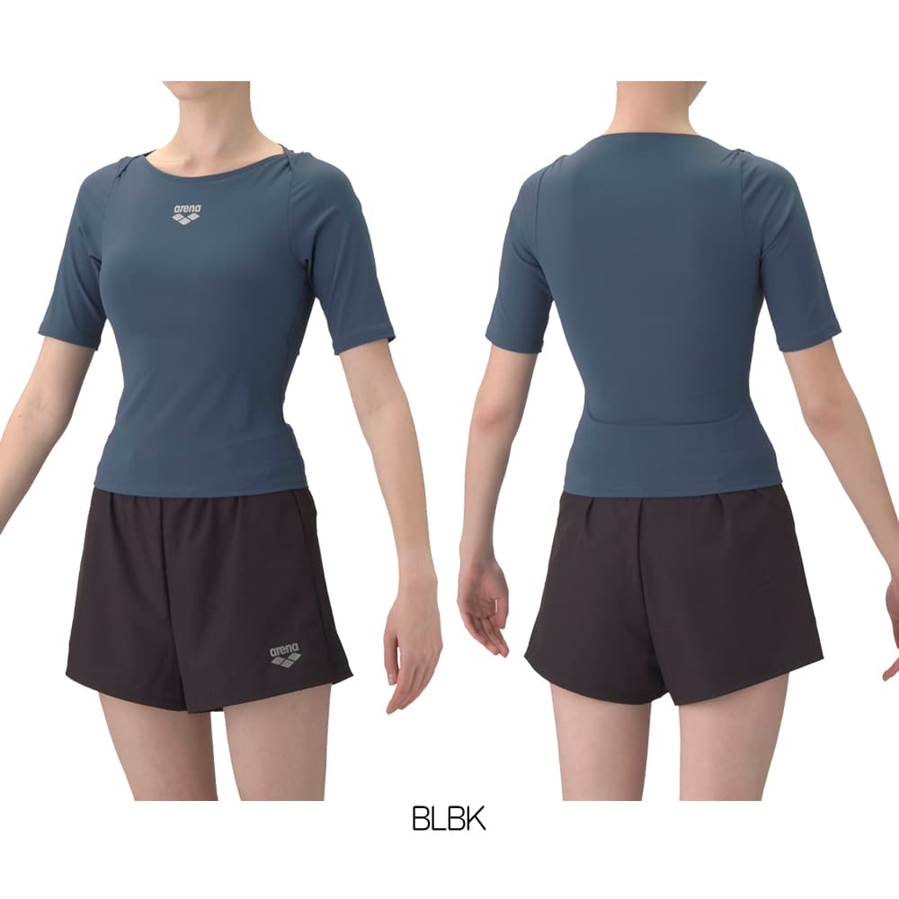 アリーナARENAフィットネス水着レディースリブニットフィットネスセパレートカバーバックミドルレッグ差し込みパッドパッド付き2026年春夏モデルAS6SWF50L