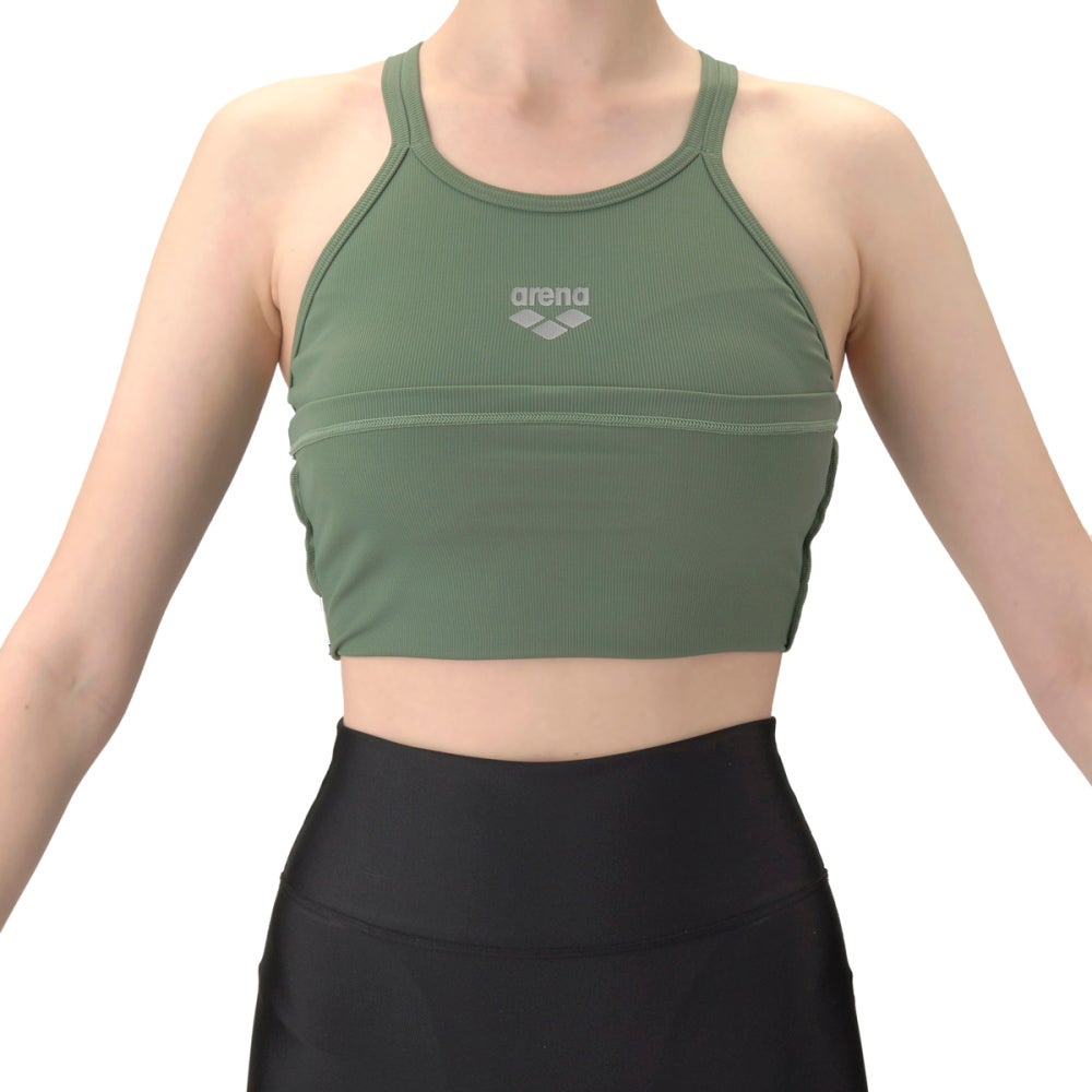 アリーナARENAフィットネス水着レディースダブルストラップハイウエストリブニットフィットネスセパレートミドルレッグ差し込みパッドパッド付き2026年春夏モデルAS6SWF51L