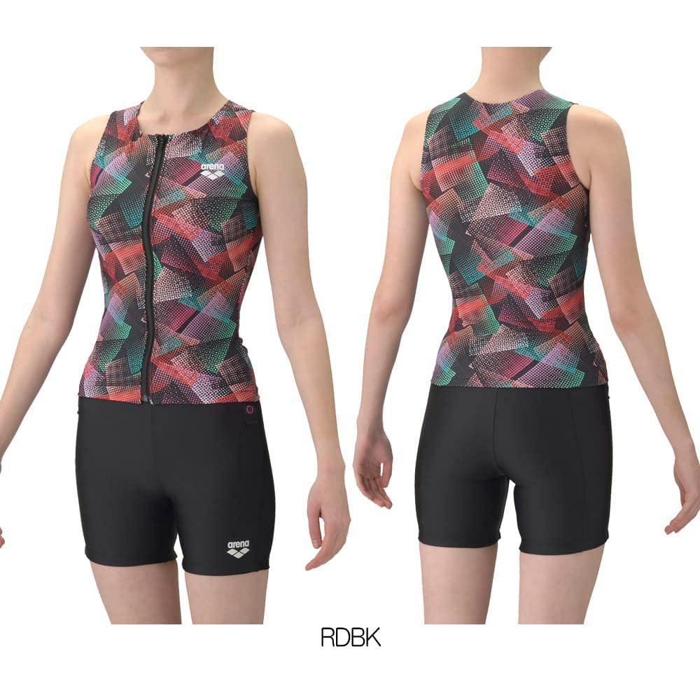 アリーナARENAフィットネス水着レディースフルダル2WAYフィットネスセパレートカバーバックミドルレッグ差し込みパッドパッド付き2026年春夏モデルAS6SWF54L