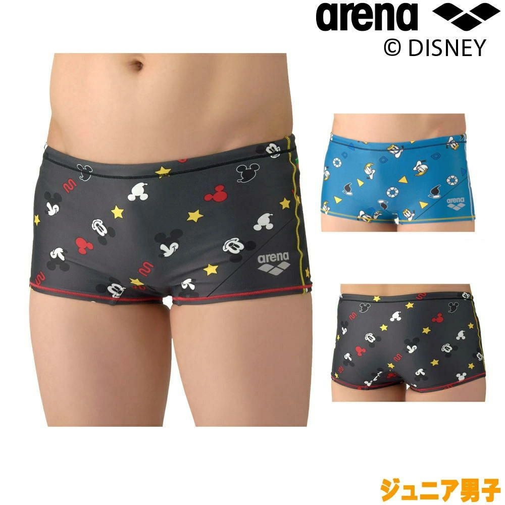 アリーナARENA競泳水着練習用水着ジュニア男子ディズニー“ミッキー”タフスーツタフスキンT2Eトレーニングスパッツショートレッグ競泳練習水着2026年春夏モデルAS6SWM53B