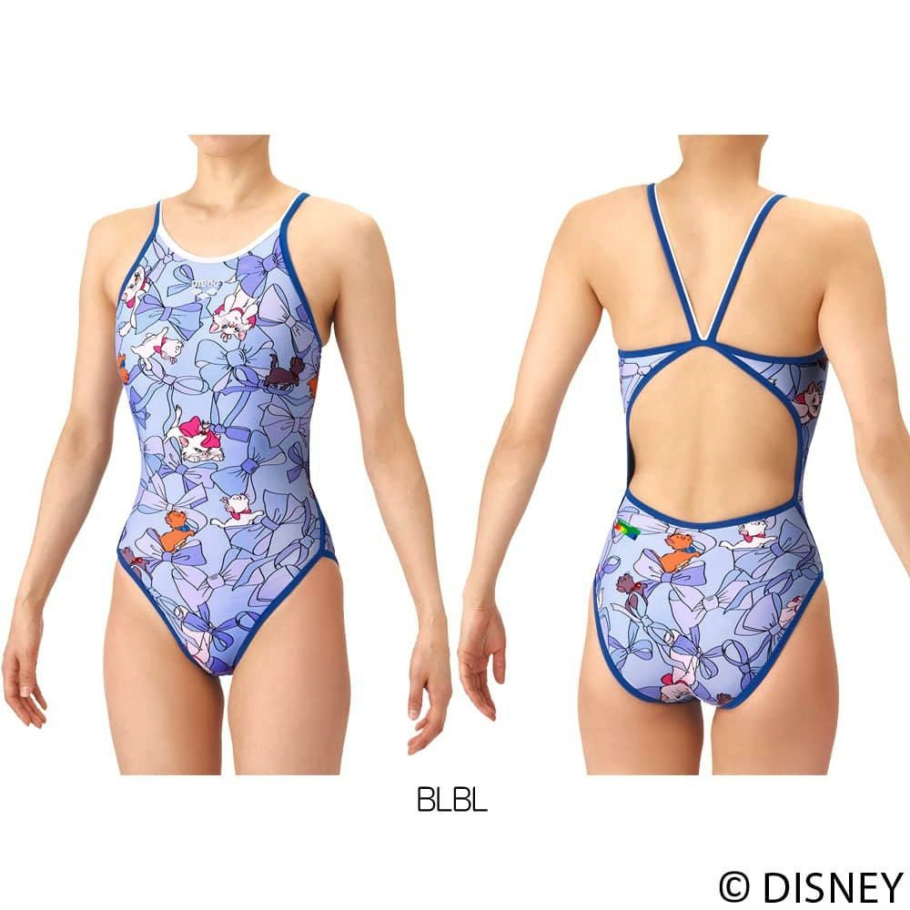 アリーナARENA競泳水着練習用水着レディースタフスーツディズニー『おしゃれキャット』“マリー”タフスキンEPトレーニングワンピースオープンバック競泳練習水着2026年春夏モデルAS6SWM54L