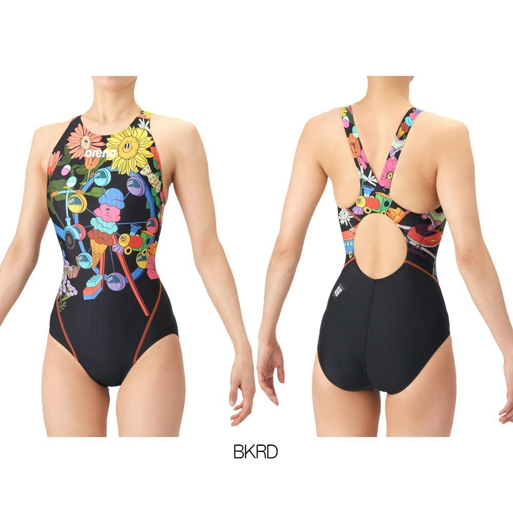 アリーナARENA競泳水着レディースWA承認モデルECOAQUARACINGECOAQUASTRIPE-DFUNGRAPHICSレーシングワンピースオープンバック2026年春夏モデルAS6SRCP1Lfinaマークあり
