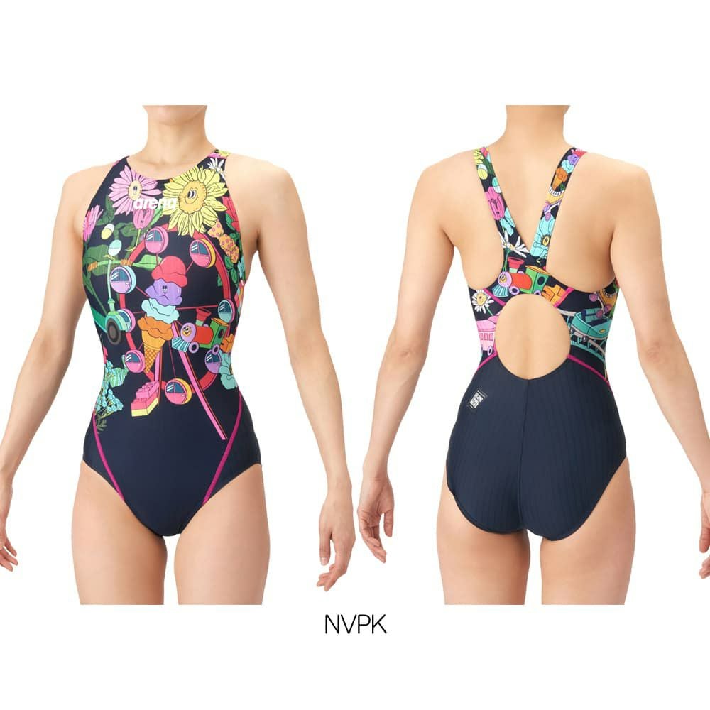 アリーナARENA競泳水着レディースWA承認モデルECOAQUARACINGECOAQUASTRIPE-DFUNGRAPHICSレーシングワンピースオープンバック2026年春夏モデルAS6SRCP1Lfinaマークあり