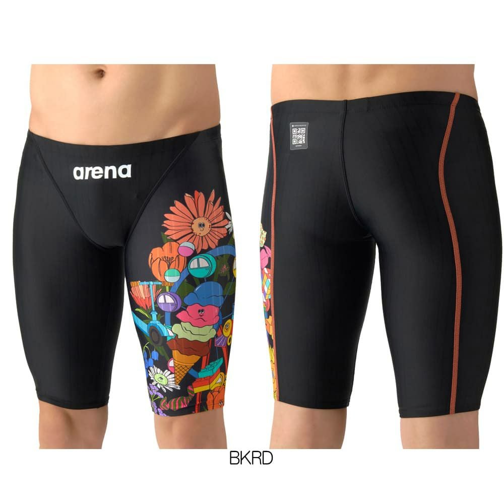 アリーナARENA競泳水着メンズWA承認モデルECOAQUARACINGECOAQUASTRIPE-DFUNGRAPHICSレーシングスパッツハーフレッグ2026年春夏モデルAS6SRCP2Mfinaマークあり