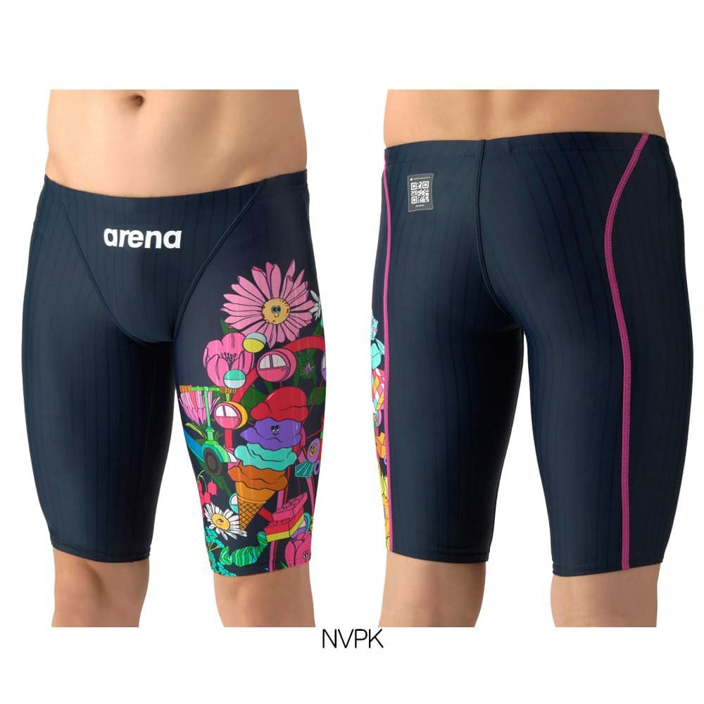 アリーナARENA競泳水着メンズWA承認モデルECOAQUARACINGECOAQUASTRIPE-DFUNGRAPHICSレーシングスパッツハーフレッグ2026年春夏モデルAS6SRCP2Mfinaマークあり