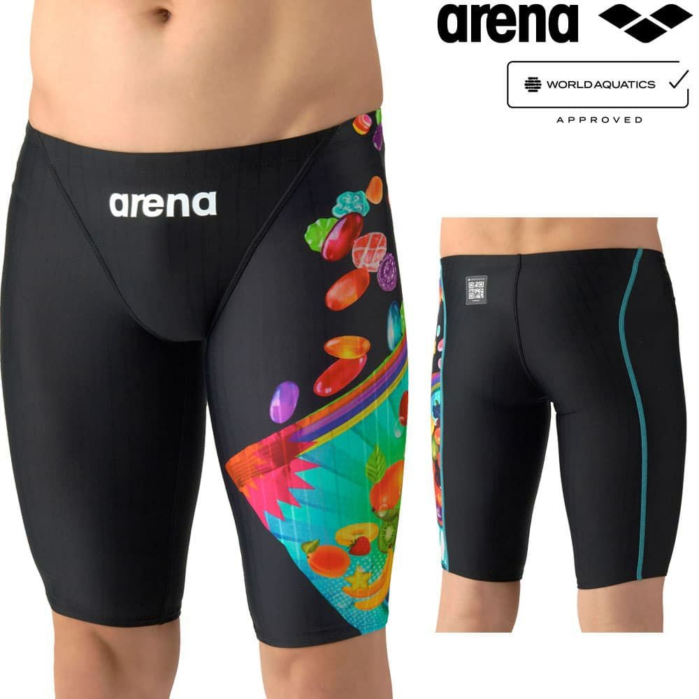 アリーナARENA競泳水着メンズWA承認モデルECOAQUARACINGECOAQUASTRIPE-DGUMMYEFFECTSレーシングスパッツハーフレッグ2026年春夏モデルAS6SRCP4Mfinaマークあり