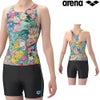 アリーナARENAフィットネス水着レディースタフスキンT2EFUNGRAPHICSフィットネスセパレートYバックミドルレッグ差し込みパッドパッド付き2026年春夏モデルAS6SWFP5L