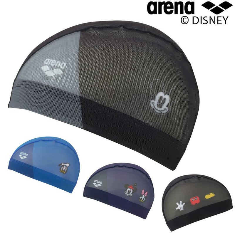 アリーナARENA水泳ディズニー“ミッキー”“ドナルド”“ミニー”“デイジー”メッシュキャップ昇華プリント水泳小物2026年春夏モデルAS6SSC81U