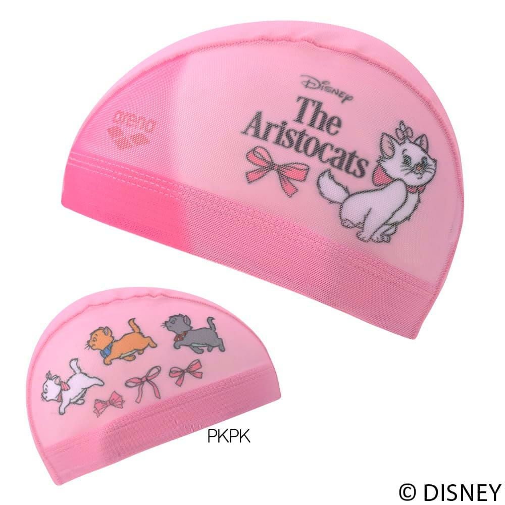アリーナARENA水泳ディズニー『おしゃれキャット』メッシュキャップ昇華プリント水泳小物2026年春夏モデルAS6SSC82U