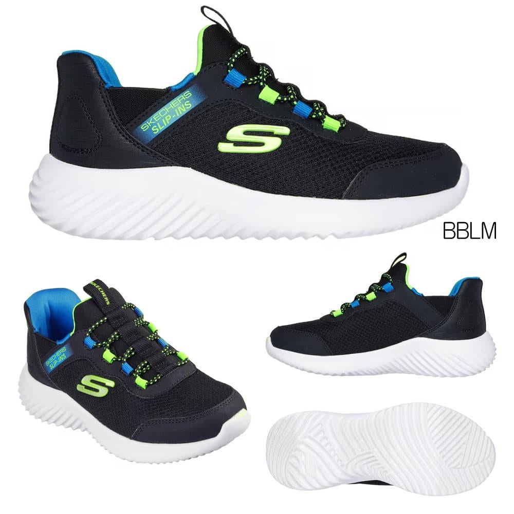 スケッチャーズ SKECHERS ジュニア男子 キッズシューズ スポーツカジュアルシューズ スニーカー 靴 スリップインズ バウンダー ブリスク バースト Slip-ins BOUNDER BRISK BURST SKJ403822L