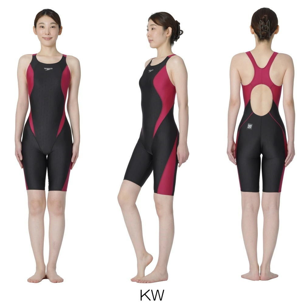 スピードSPEEDO競泳水着レディースWA承認モデルフレックスシグマニューセミオープンバックニースキン2オールインワンFLEXΣν2026年春夏モデルSCW12602Ffinaマークあり