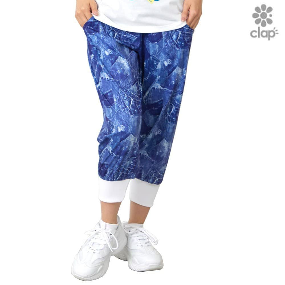 clapクラップ12月新作 定価11,660円デニムポケット クロップドパンツ クラップ CLAP デニムポケット イージー レディース クロップドパンツ