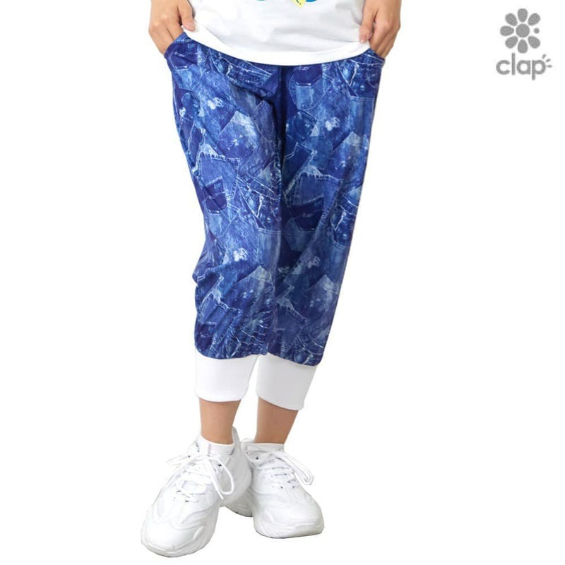 クラップCLAPデニムポケットイージーレディーススポーツアパレルトレーニングフィットネス女性CE25035