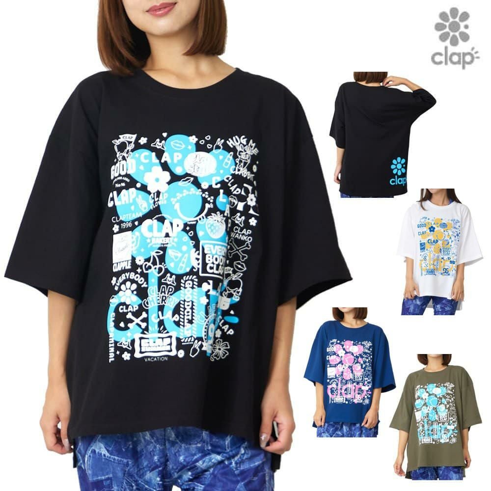クラップCLAPステッカービッグティーレディーススポーツアパレルトレーニングフィットネス女性CTS25093