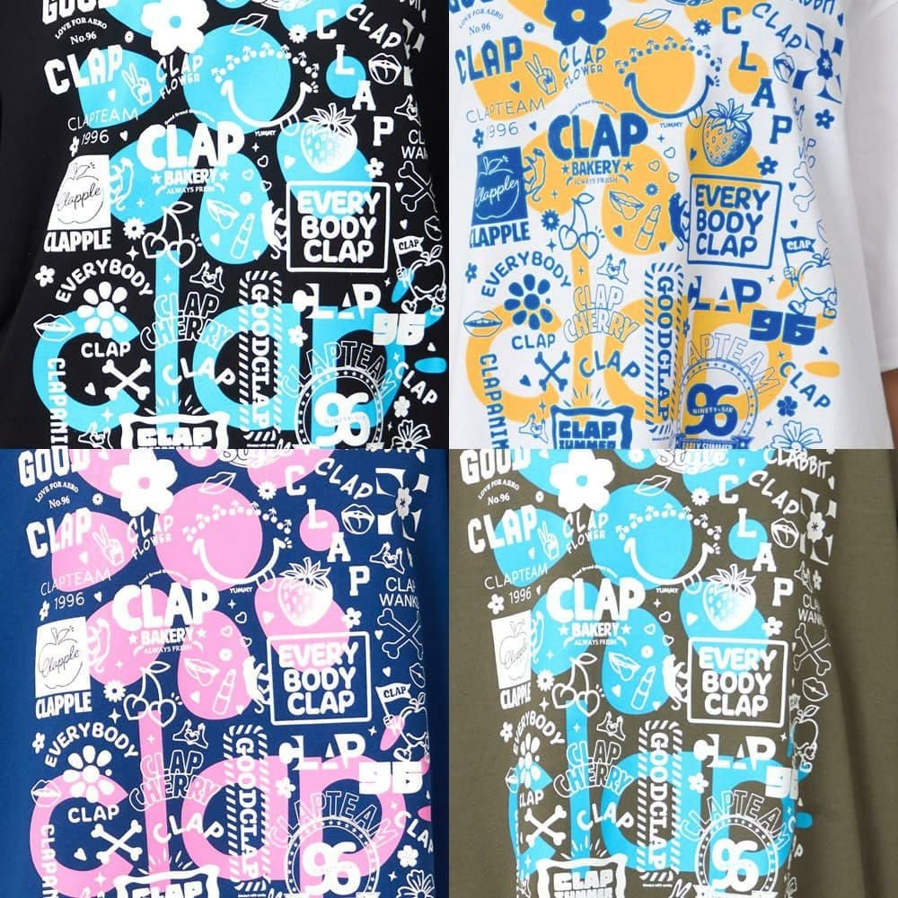 クラップCLAPステッカービッグティーレディーススポーツアパレルトレーニングフィットネス女性CTS25093