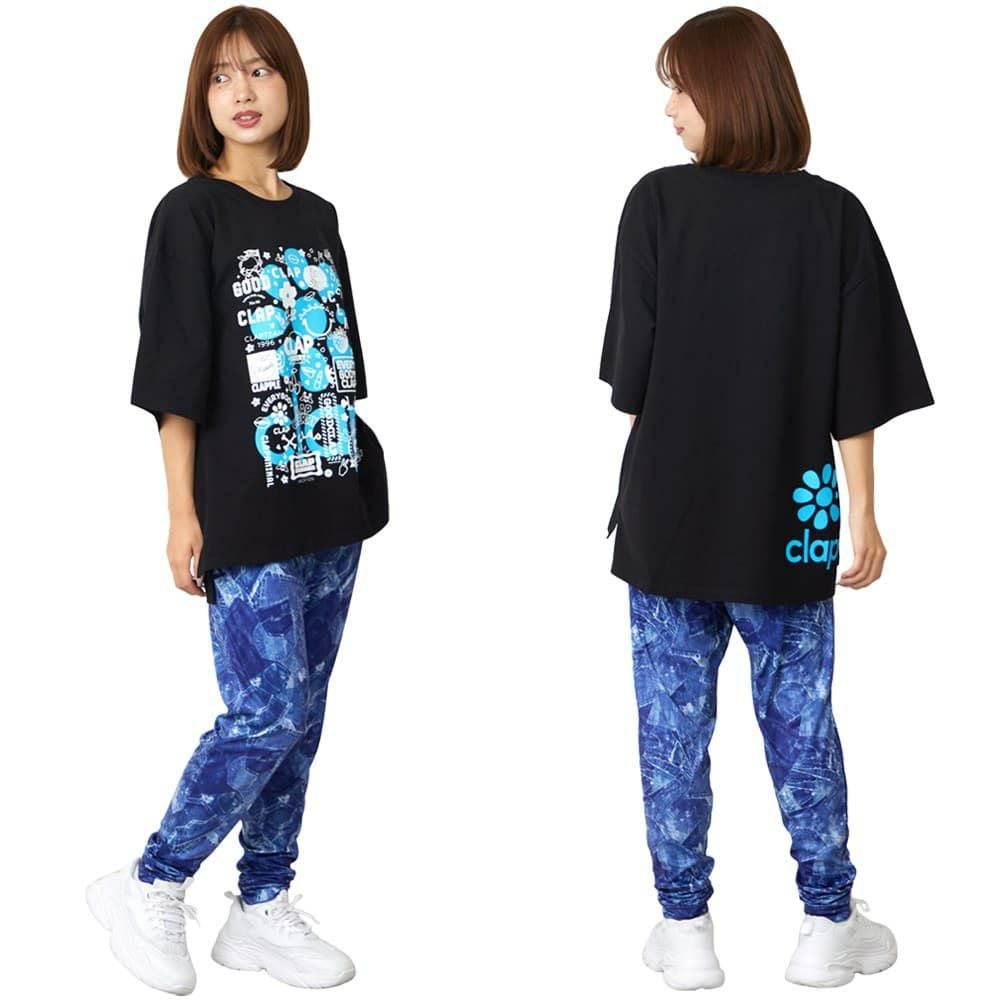 クラップCLAPステッカービッグティーレディーススポーツアパレルトレーニングフィットネス女性CTS25093