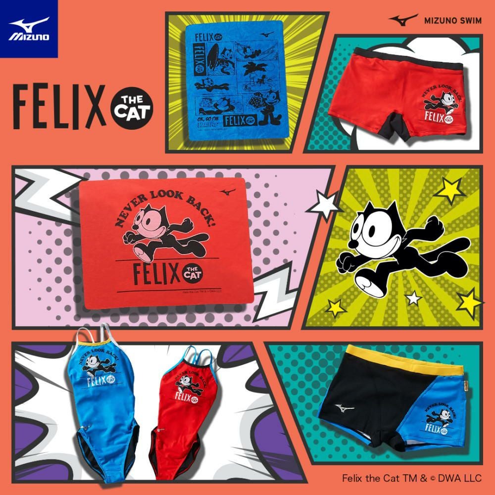 ミズノMIZUNO競泳水着練習用水着メンズエクサースーツショートスパッツEXERSUITSU-FitフィリックスFELIXTHECAT競泳練習水着2026年春夏モデルN2MBD590