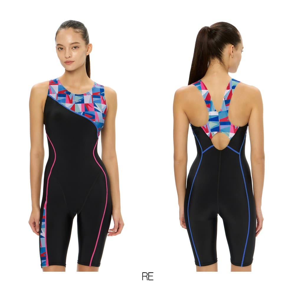 スピードSPEEDOフィットネス水着レディースパズルルースンニースキンオールインワンパッド付きUltraStretch02026年春夏モデルSFW12611