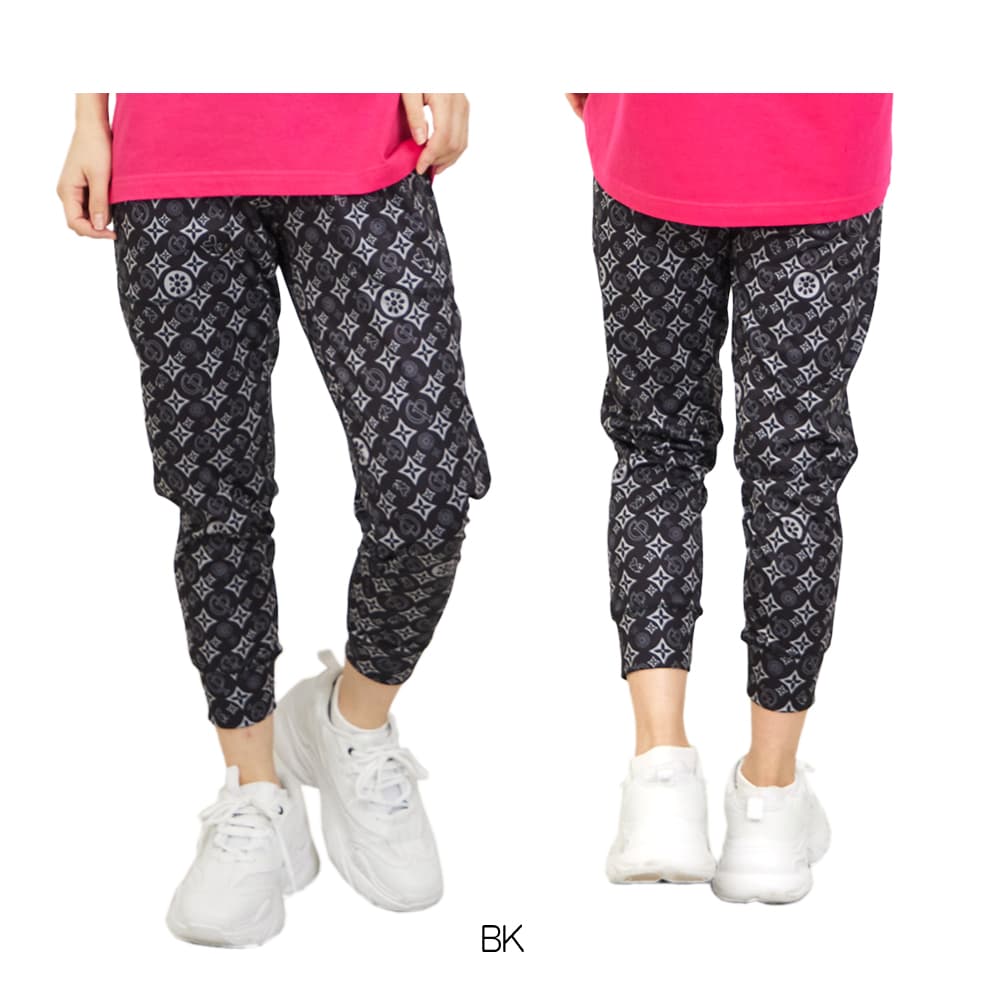 クラップCLAPモノグラムクロップドパンツレディーススポーツアパレルトレーニングフィットネス女性CE26005