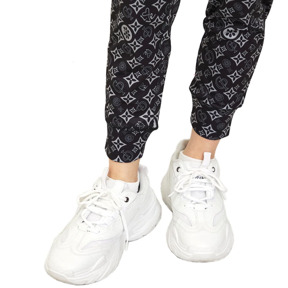 クラップCLAPモノグラムクロップドパンツレディーススポーツアパレルトレーニングフィットネス女性CE26005