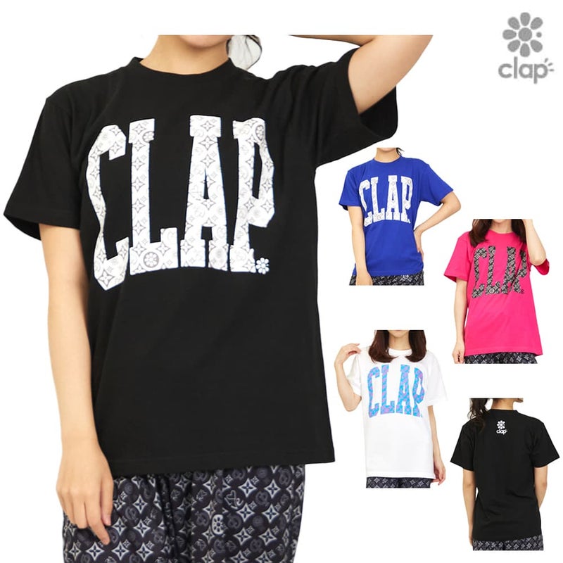 クラップCLAPモノグラムクラップTシャツレディーススポーツアパレルトレーニングフィットネス女性CTS26010