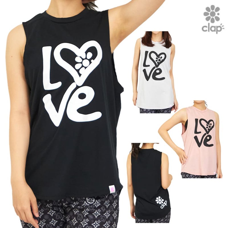 クラップCLAPラブクラップトレーニングタンクトップレディーススポーツアパレルトレーニングフィットネス女性CTS26011