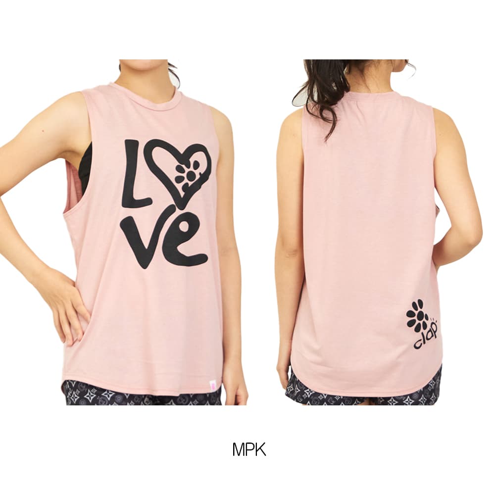 クラップCLAPラブクラップトレーニングタンクトップレディーススポーツアパレルトレーニングフィットネス女性CTS26011
