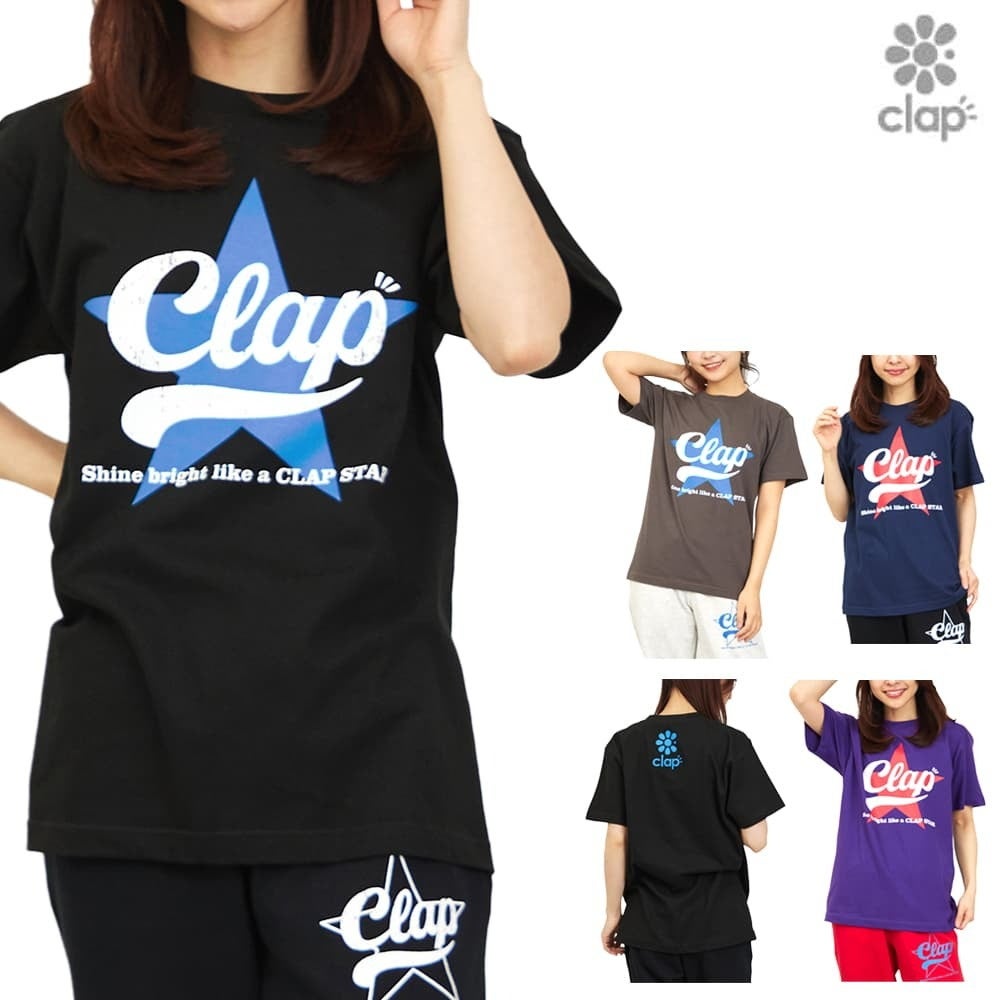 クラップCLAPクラップスターTシャツレディーススポーツアパレルトレーニングフィットネス女性CTS26016