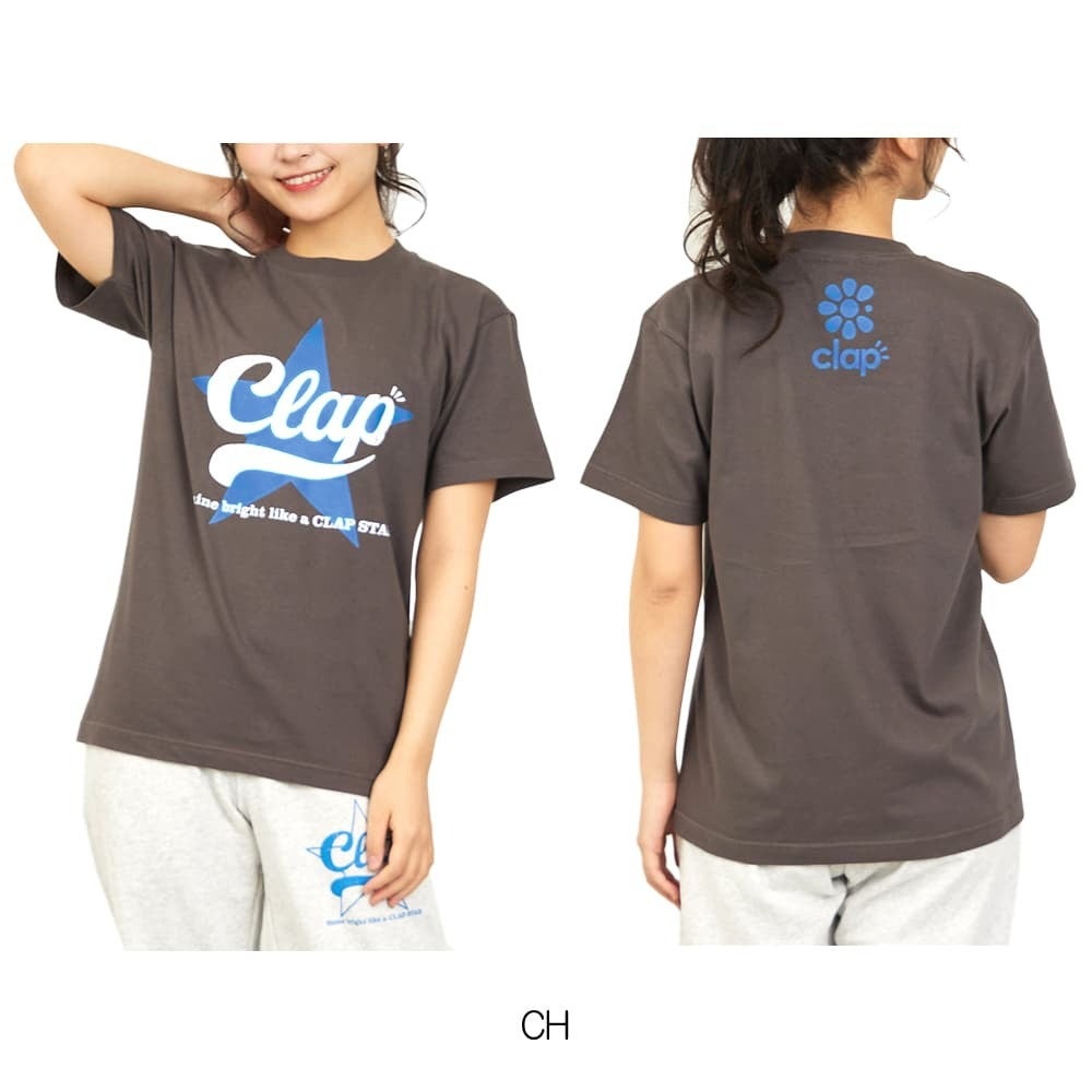 クラップCLAPクラップスターTシャツレディーススポーツアパレルトレーニングフィットネス女性CTS26016