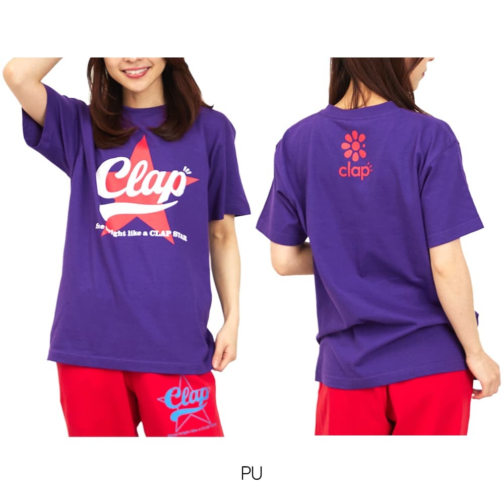 クラップCLAPクラップスターTシャツレディーススポーツアパレルトレーニングフィットネス女性CTS26016