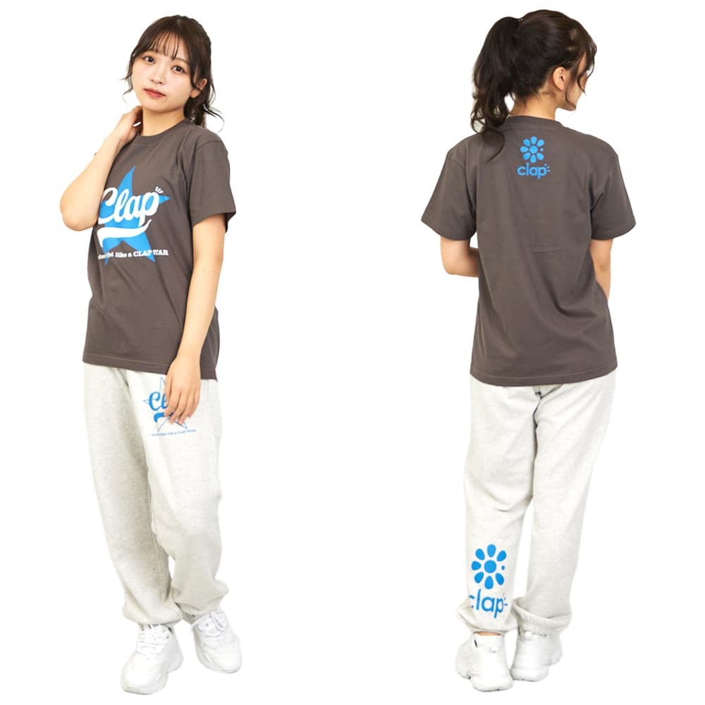 クラップCLAPクラップスターTシャツレディーススポーツアパレルトレーニングフィットネス女性CTS26016