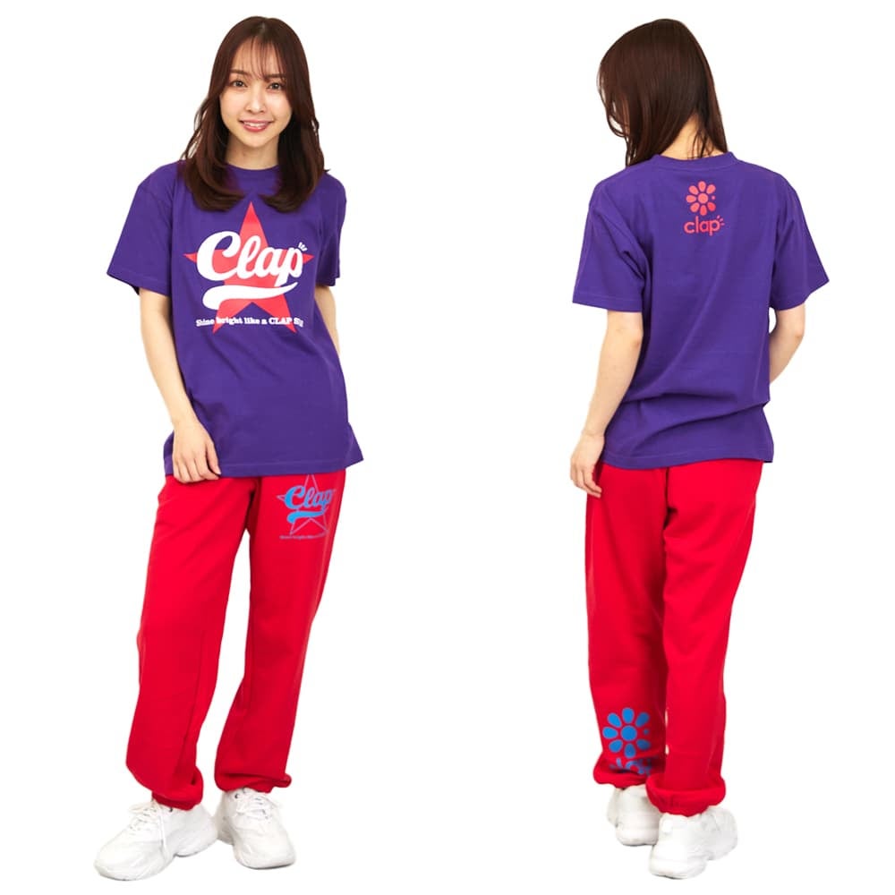 クラップCLAPクラップスターTシャツレディーススポーツアパレルトレーニングフィットネス女性CTS26016