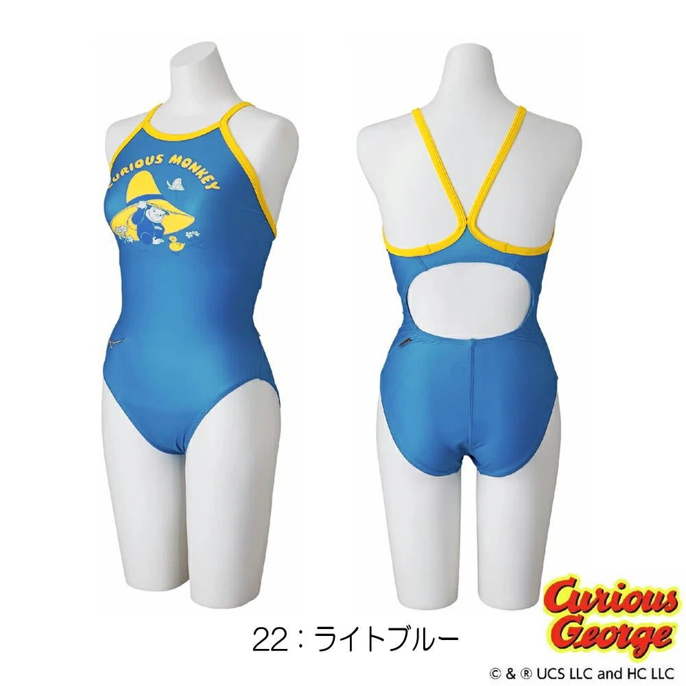 ミズノMIZUNO競泳水着練習用水着レディースエクサースーツミディアムカットEXERSUITSU-Fitおさるのジョージ競泳練習水着2026年春夏モデルN2MAD293