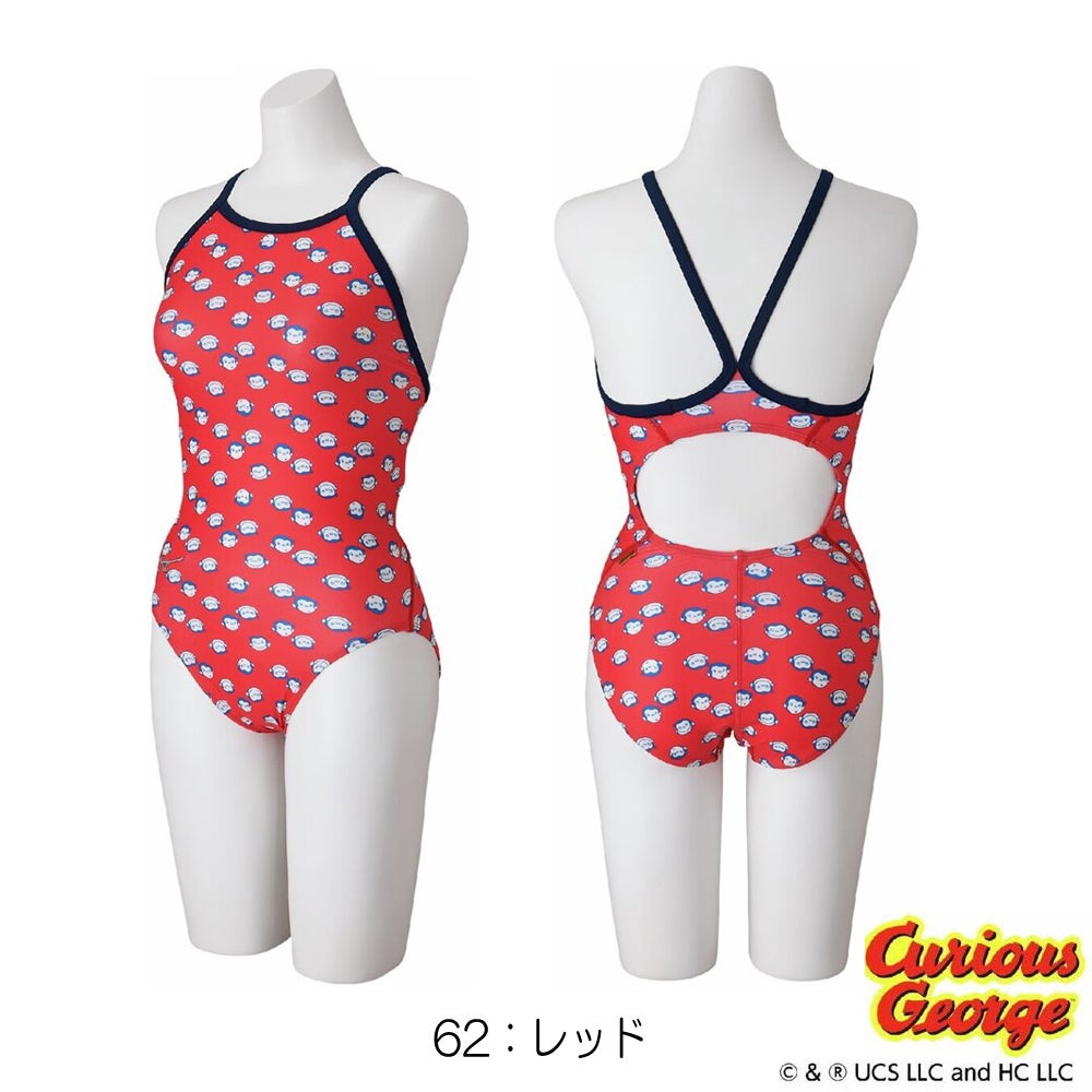 ミズノMIZUNO競泳水着練習用水着レディースエクサースーツミディアムカットEXERSUITSU-Fitおさるのジョージ競泳練習水着2026年春夏モデルN2MAD294