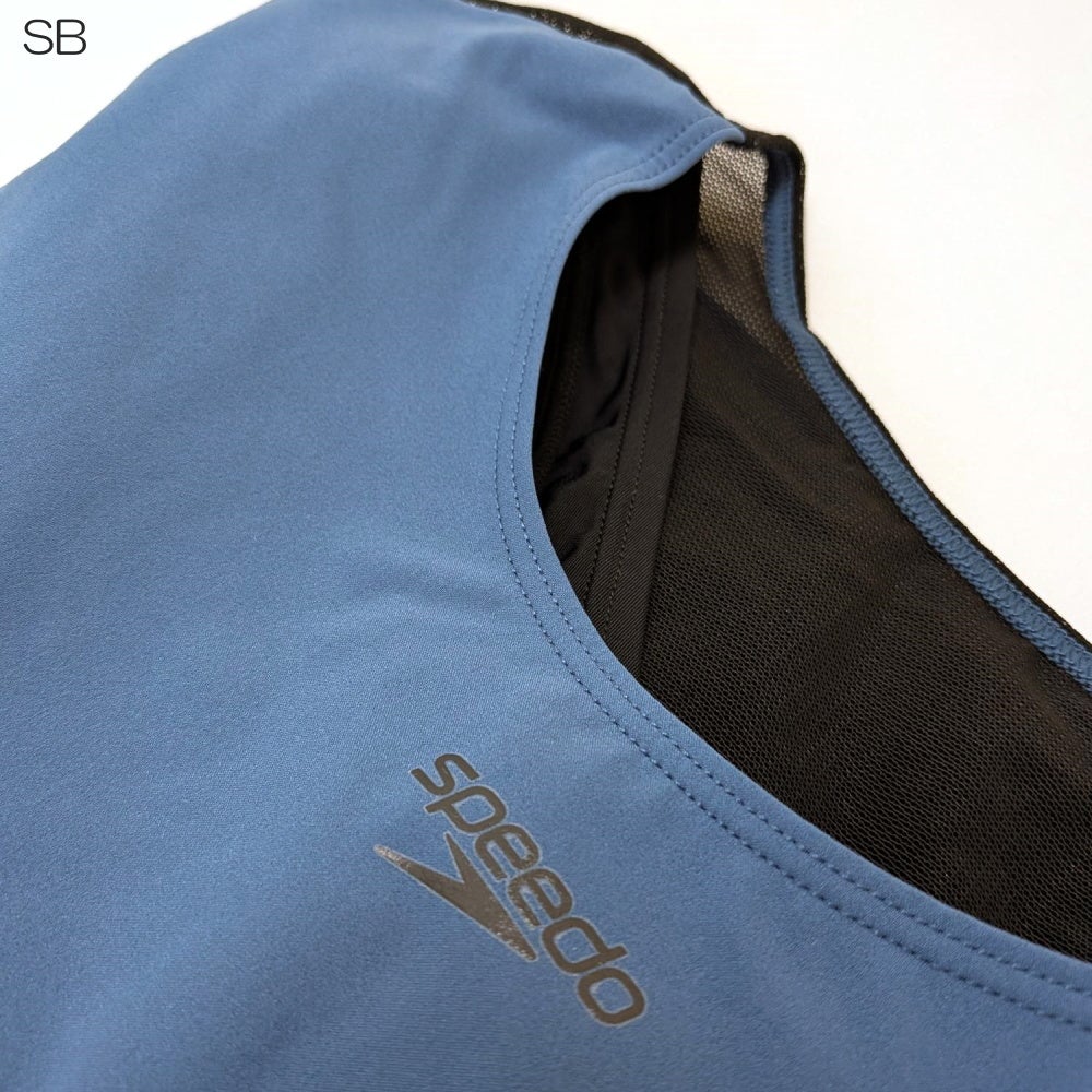 スピードSPEEDOフィットネス水着レディースストリームドッツロゴルースンニースキンオールインワンパッド付きUltraStretch02026年春夏モデルSFW12614