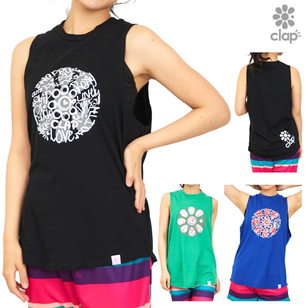 クラップCLAPクラップラクガキトレーニングタンクレディーススポーツアパレルトレーニングフィットネス女性CTS26017