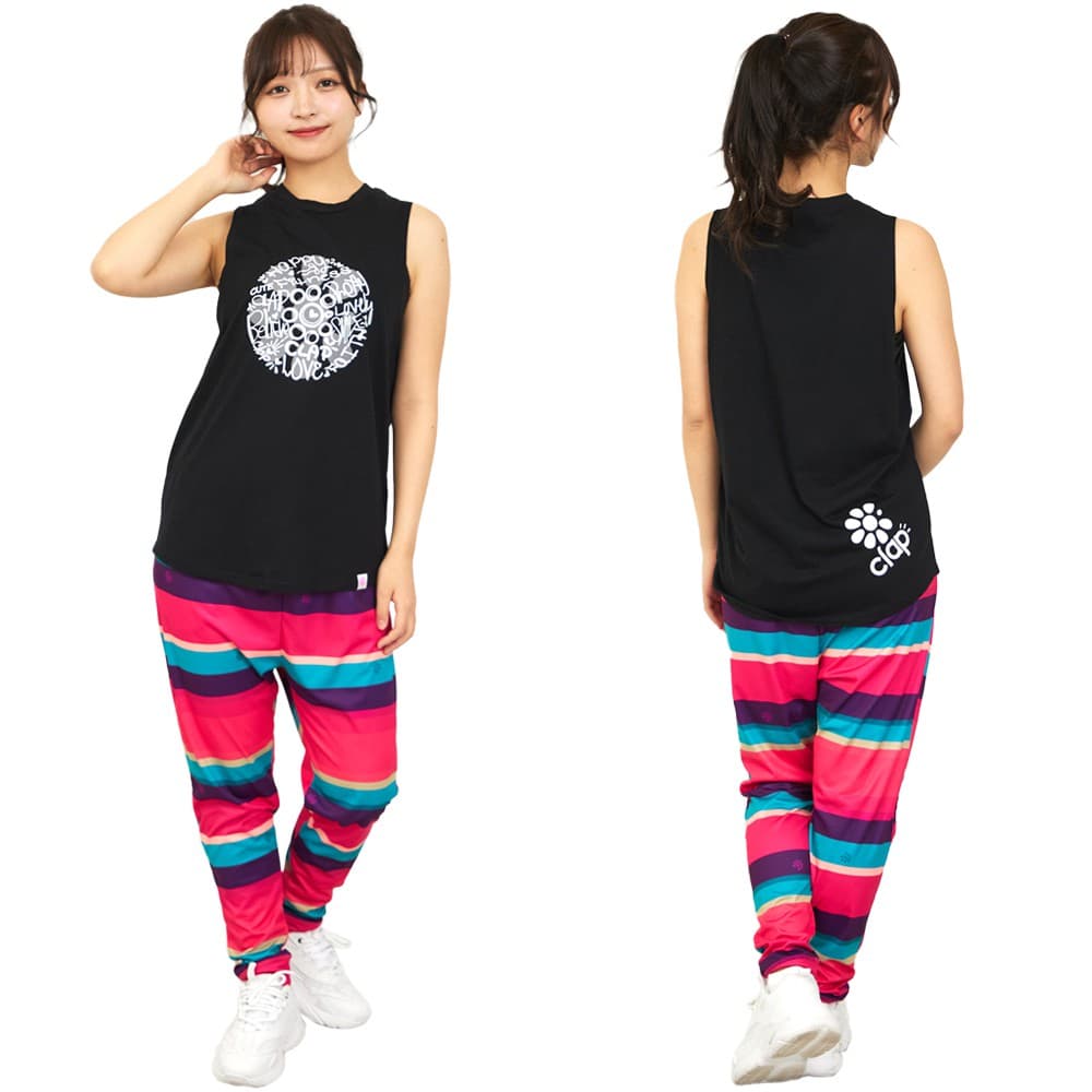 クラップCLAPクラップラクガキトレーニングタンクレディーススポーツアパレルトレーニングフィットネス女性CTS26017