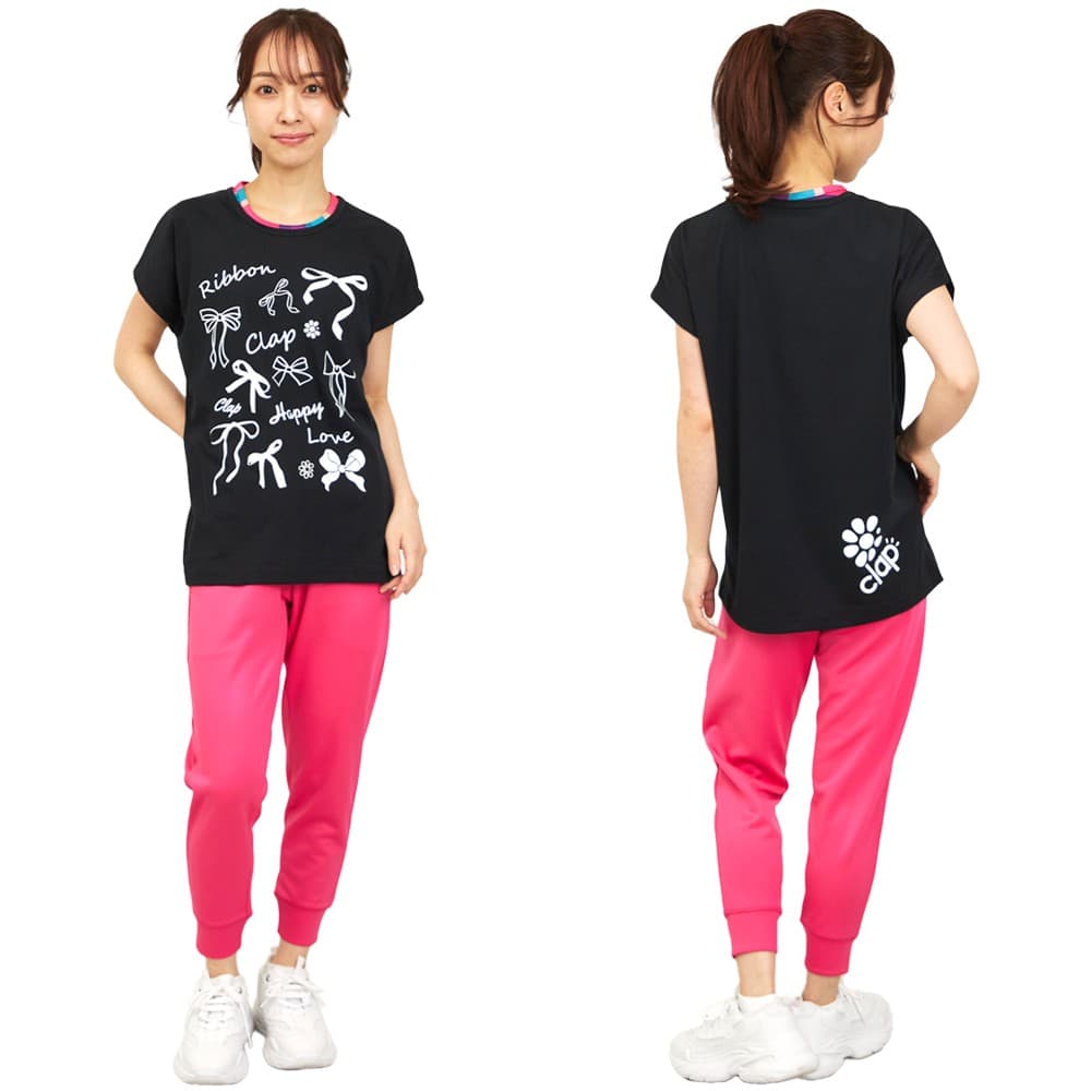 クラップCLAPリボンクラップドルマンエスレディーススポーツアパレルトレーニングフィットネス女性CTS26019