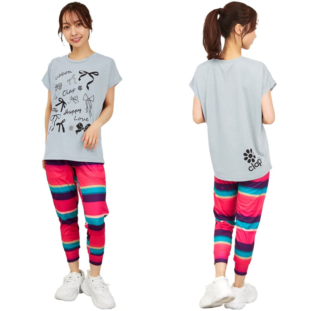 クラップCLAPリボンクラップドルマンエスレディーススポーツアパレルトレーニングフィットネス女性CTS26019