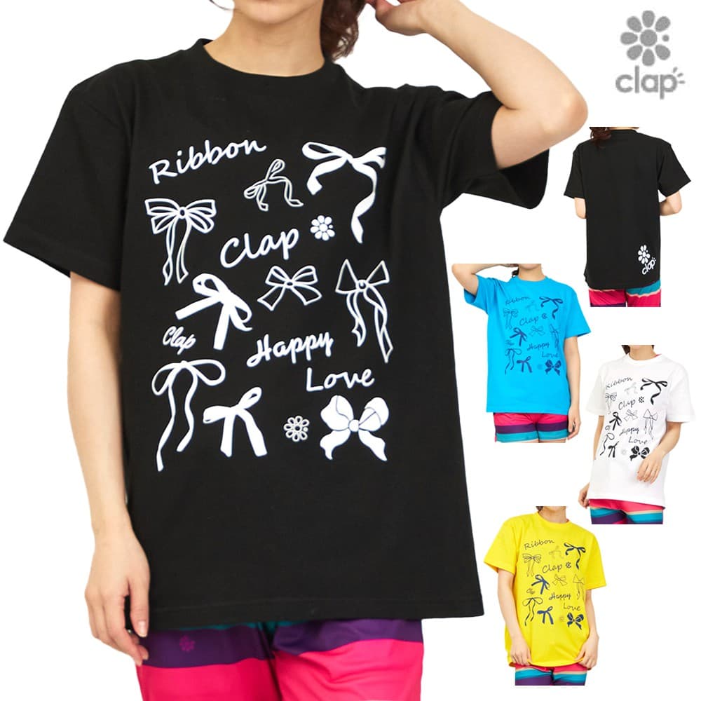クラップCLAPリボンクラップティーレディーススポーツアパレルトレーニングフィットネス女性CTS26020