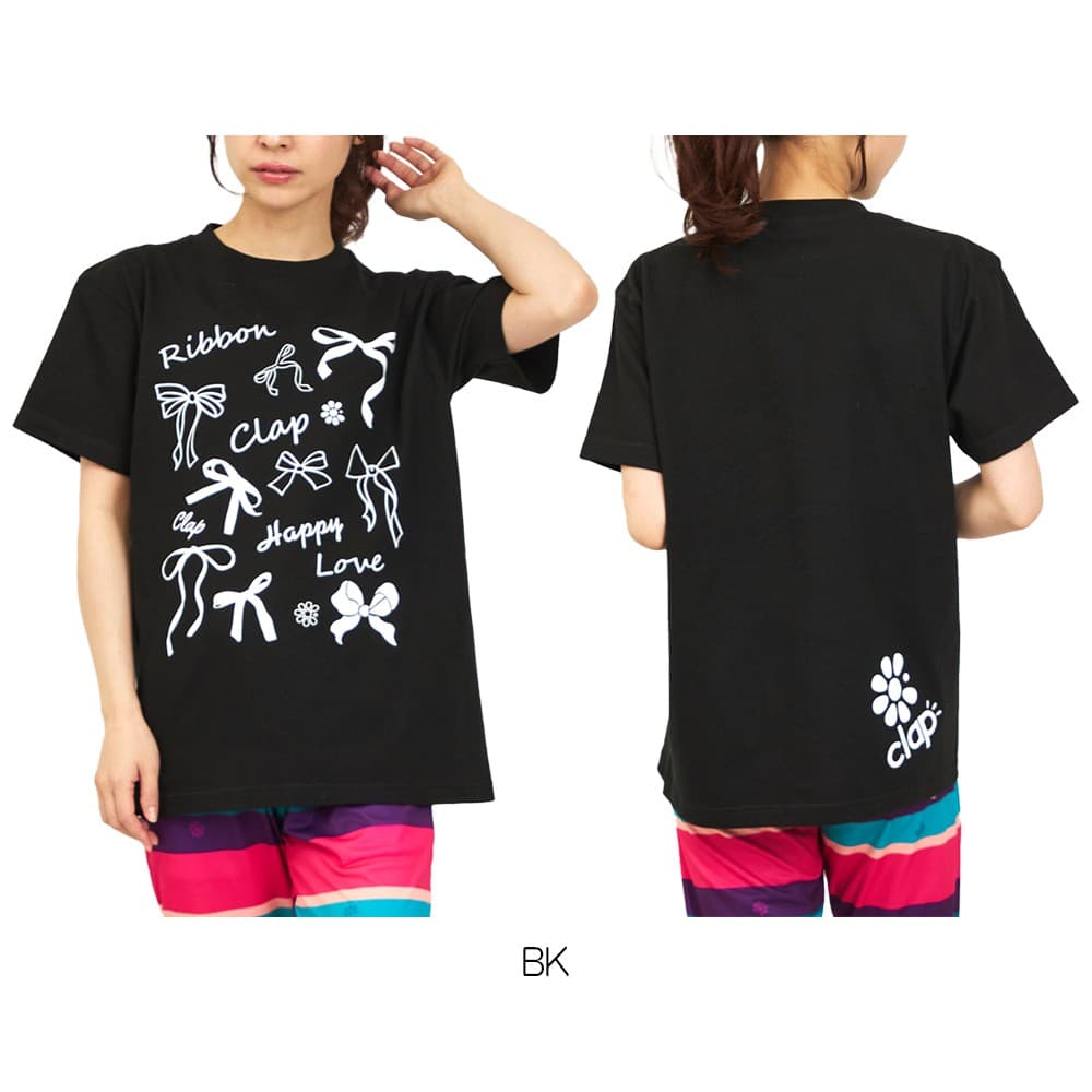 クラップCLAPリボンクラップティーレディーススポーツアパレルトレーニングフィットネス女性CTS26020