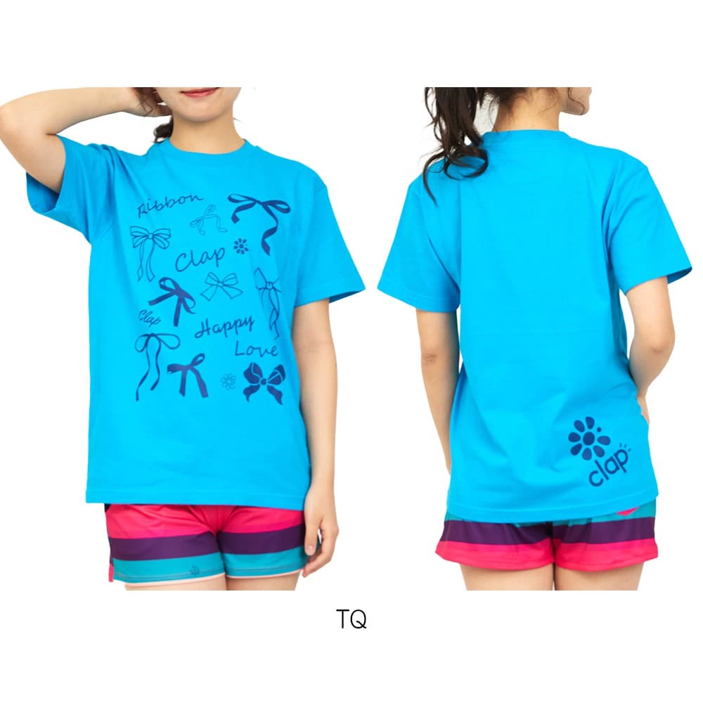 クラップCLAPリボンクラップティーレディーススポーツアパレルトレーニングフィットネス女性CTS26020