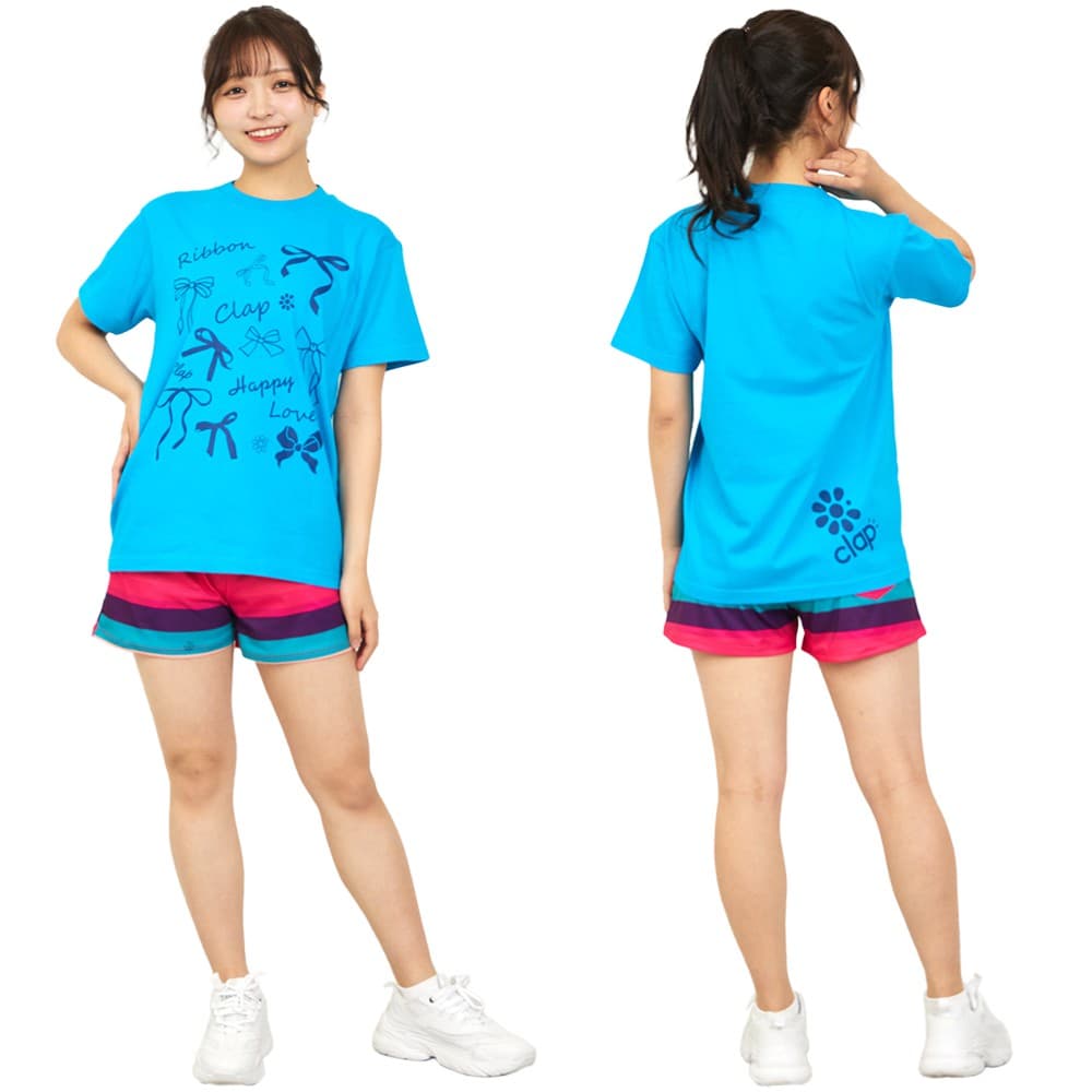 クラップCLAPリボンクラップティーレディーススポーツアパレルトレーニングフィットネス女性CTS26020