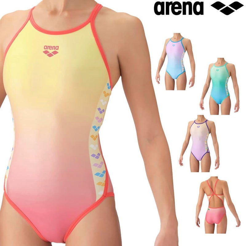 アリーナARENA競泳水着練習用水着レディーストレーニングワンピースオープンバックタフスーツタフスキンT2EFlowScape競泳練習水着2026年秋冬モデルAS6FWM10L