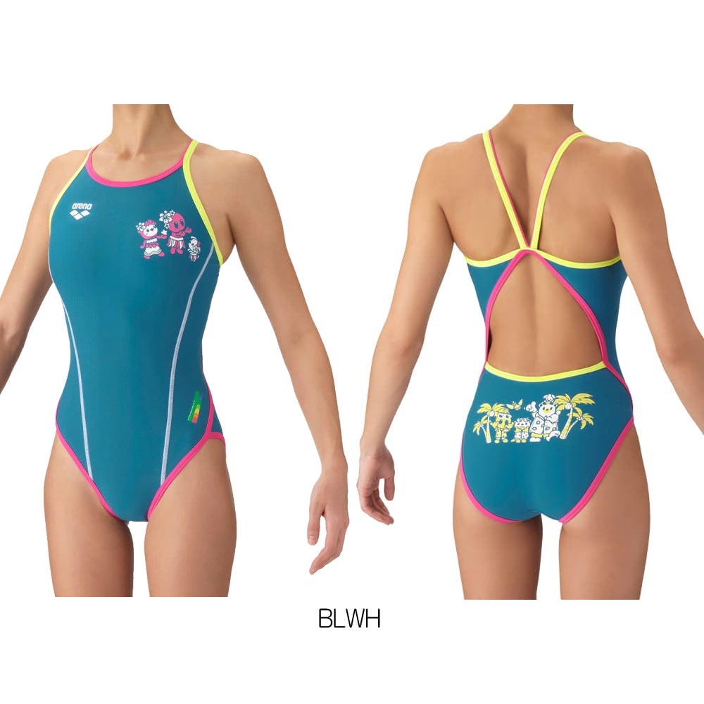 アリーナARENA競泳水着練習用水着レディーストレーニングワンピースオープンバックタフスーツアリーナくんタフスキンE競泳練習水着2026年秋冬モデルAS6FWM18L