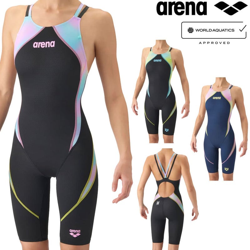 アリーナARENA競泳水着レディースWA承認モデルレーシングワンピーススパッツオープンバックハーフレッグオールインワンAQUAADVANCEDAQUAXTREMEFlowScape2026年秋冬モデルAS6FRC44Lfinaマークあり